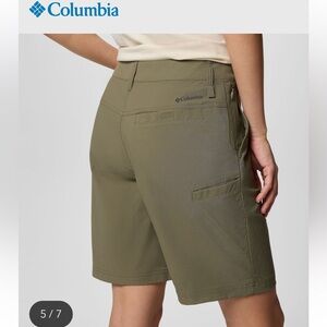 Columbia Omni Shield Olive Green Drawstring Outdoor Bermuda Hiking Shorts